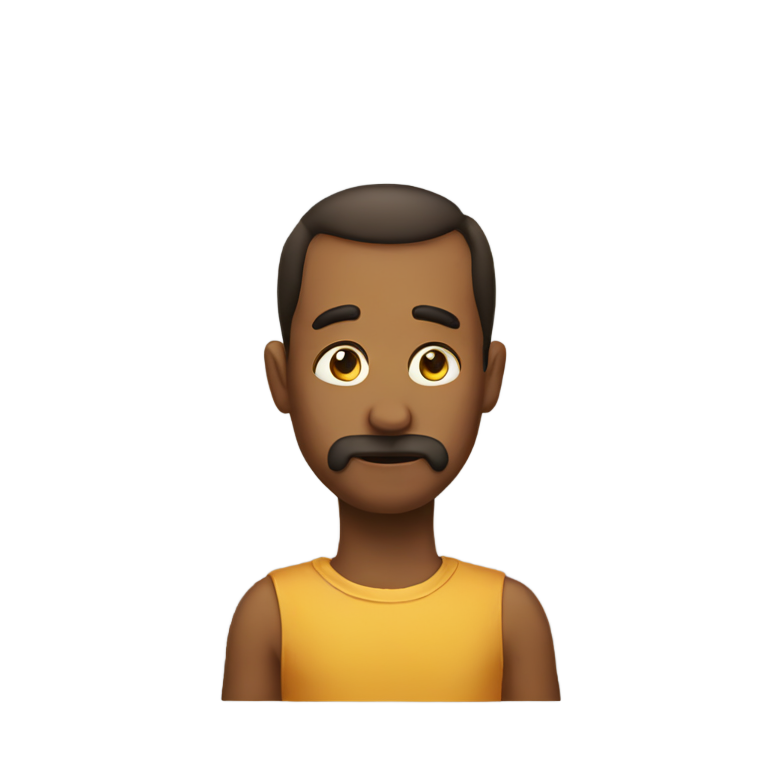genmoji：沉思表情摸着他的便便