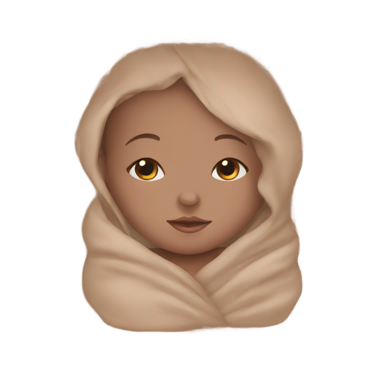 genmoji：可爱的棕色新生女婴襁褓