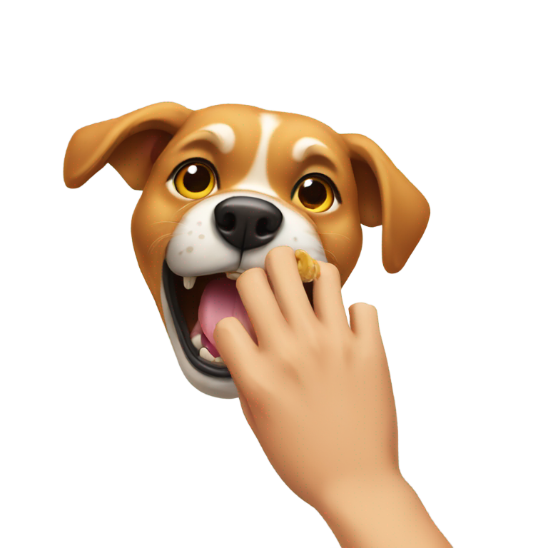 genmoji : Le chien mord la main