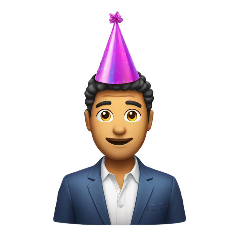 genmoji : Homme avec chapeau de fête