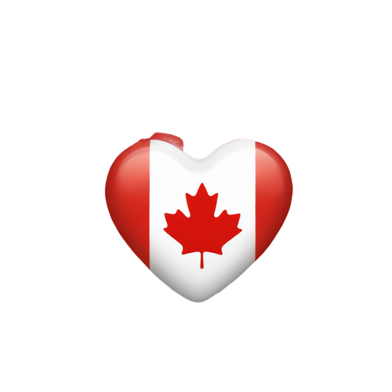 genmoji: canada flag themed heart