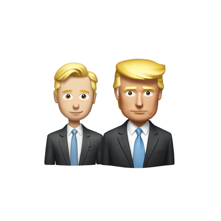 genmoji: Donald Trump and Elon Musk made of Lead