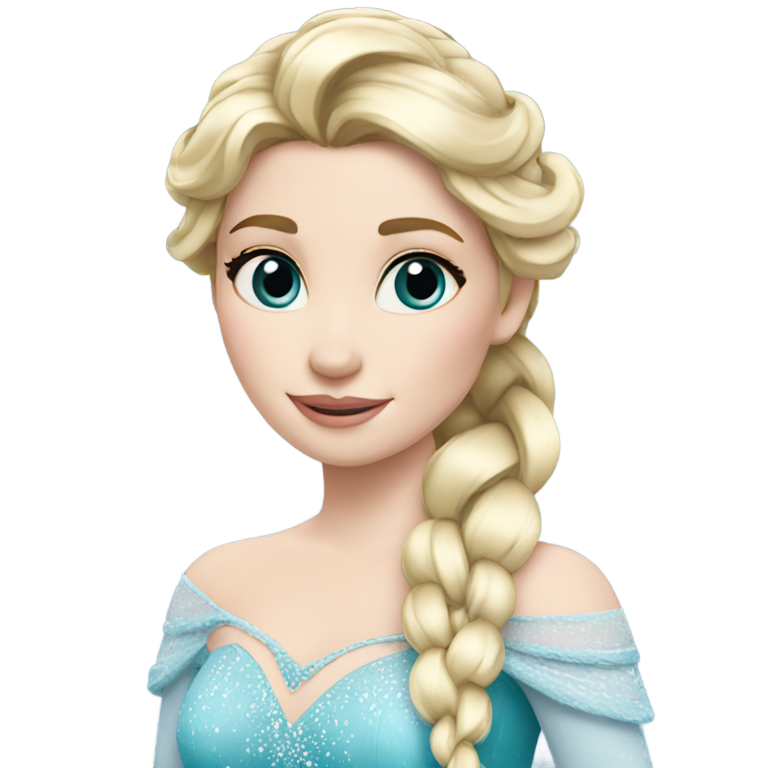 genmoji: Elsa (Princess/Queen) Blonde hair with braid