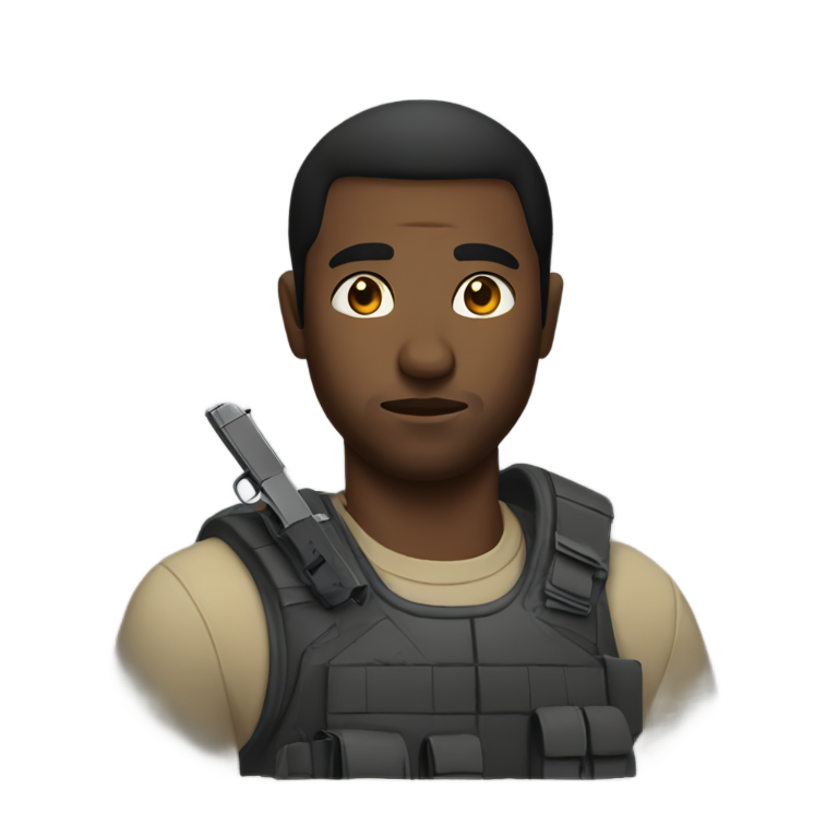 genmoji : Jésus, mais en noir et avec un pistolet