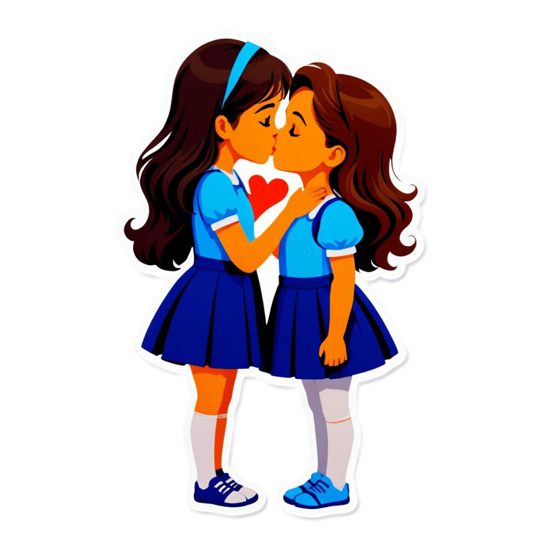 genmoji：Girls kissing