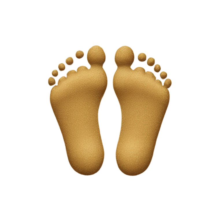 genmoji : Pieds sales de sable de plage