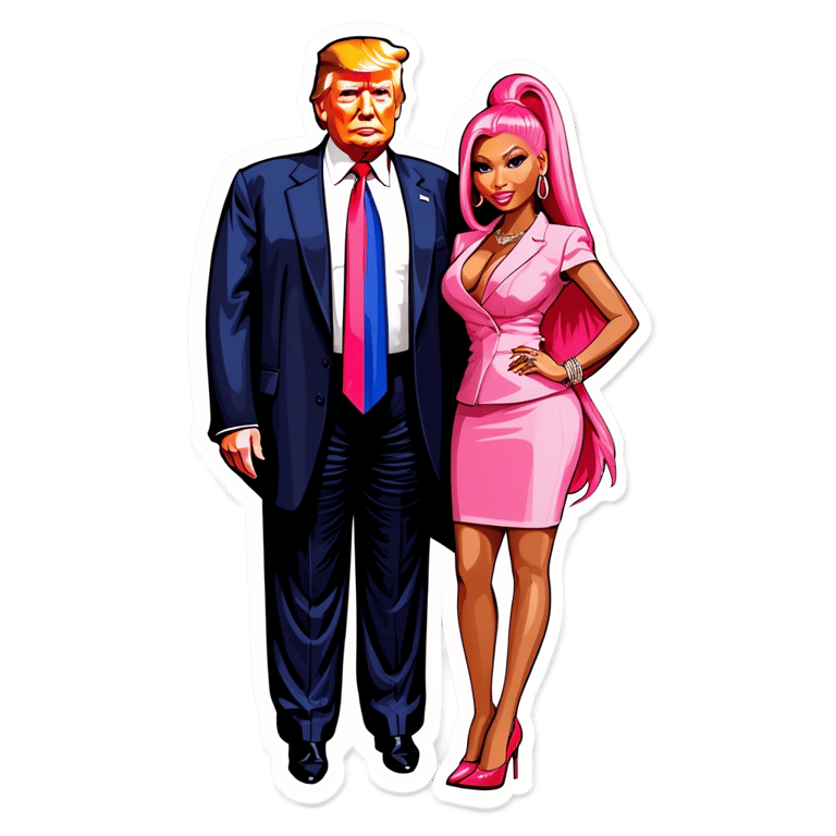 genmoji：唐纳德·特朗普和妮琪·米娜在一起