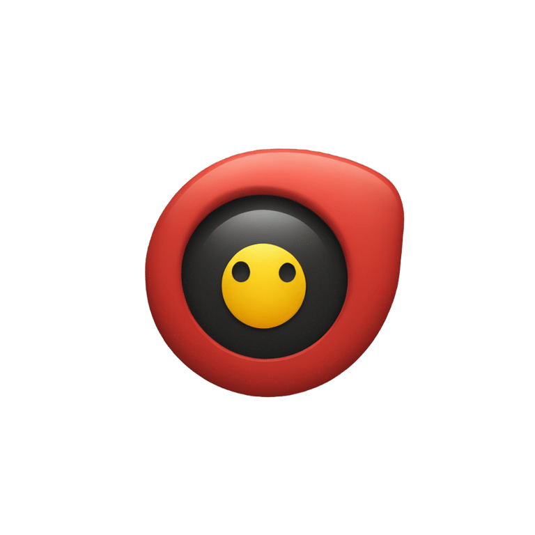 genmoji：A wavy black and red rectangle with a medium sized yellow circle in the middle.