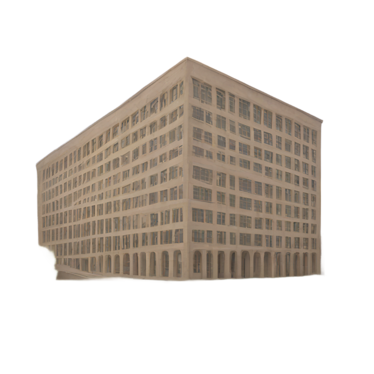 genmoji : Un grand 6 écrit sur un bâtiment universitaire