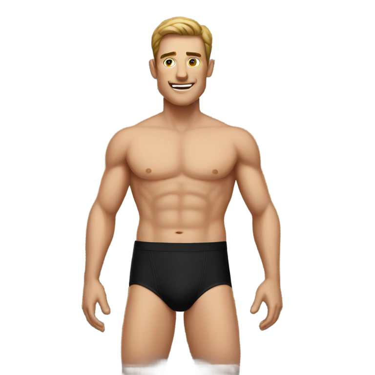 genmoji：黑色三角裤的男人