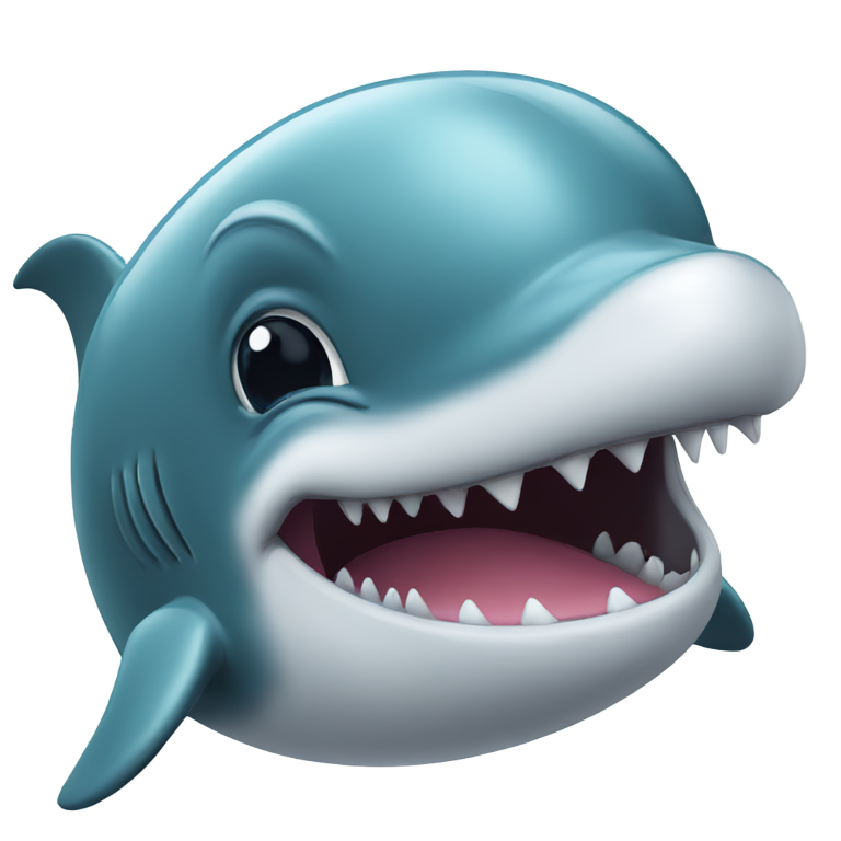 絵文字：a dolphin with wolf’s face