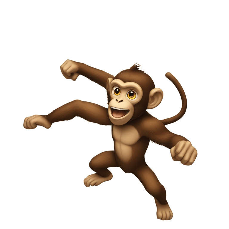 genmoji : a monkey fighting a wall