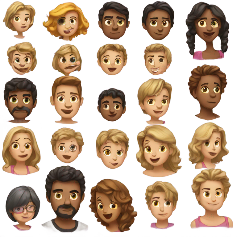 genmoji: all the normal faces combined