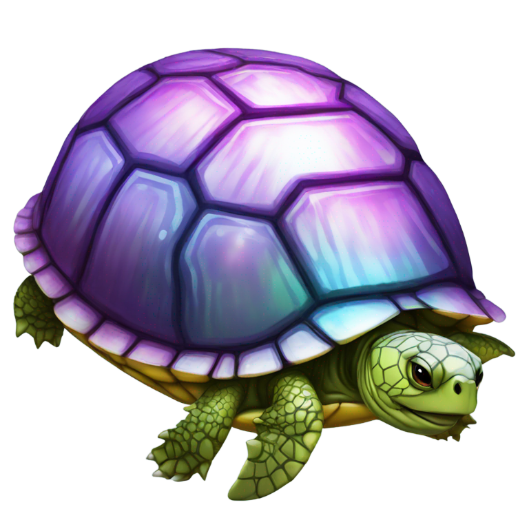 genmoji: turtle but the shell is a disco ball