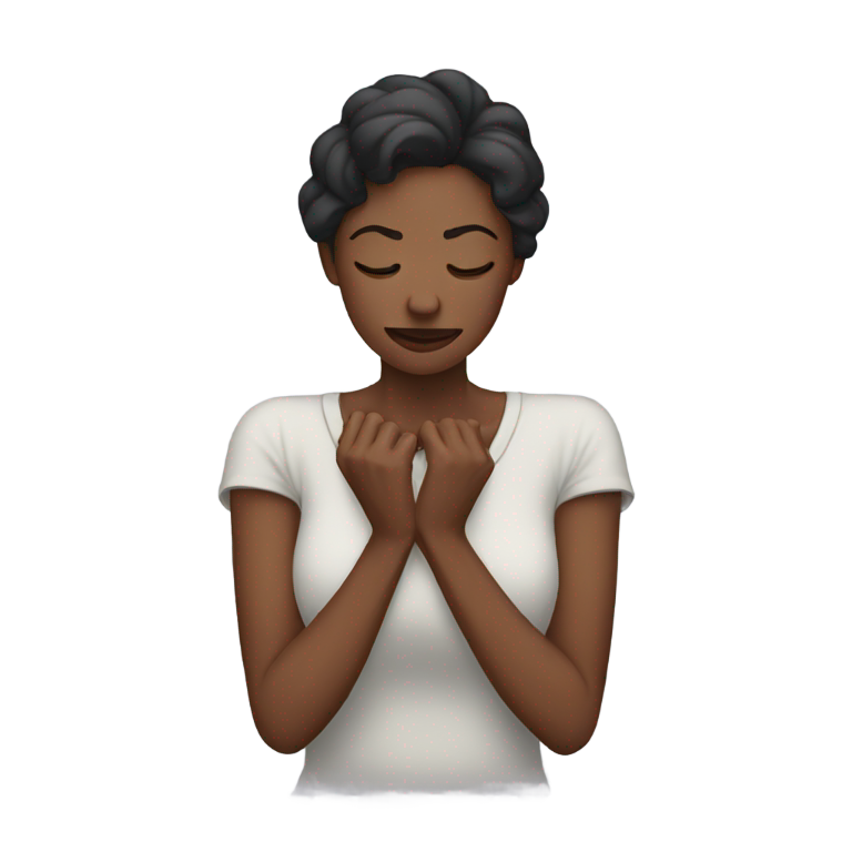 genmoji : Femme s'étranglant avec ses mains