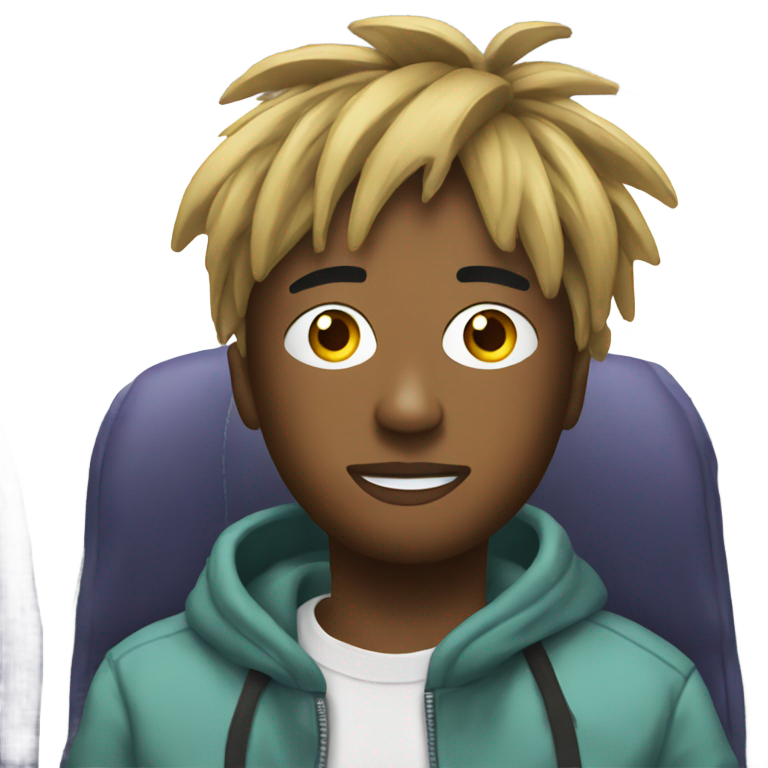genmoji: Juice WRLD taking drugs on an airplane
