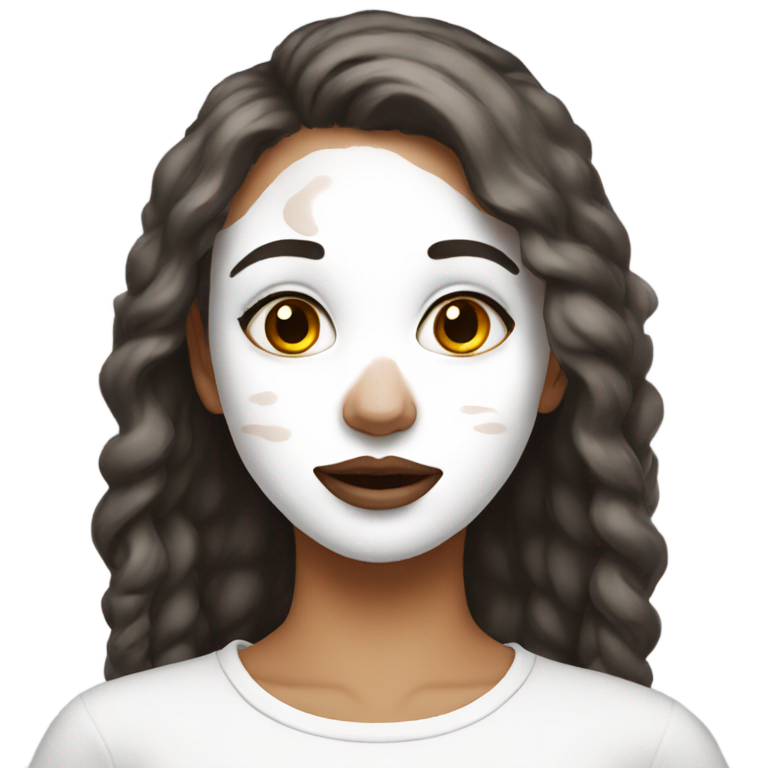 genmoji：普通女孩，嘴上涂着白漆