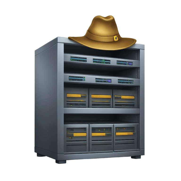 genmoji : Rack de serveur avec chapeau de mage
