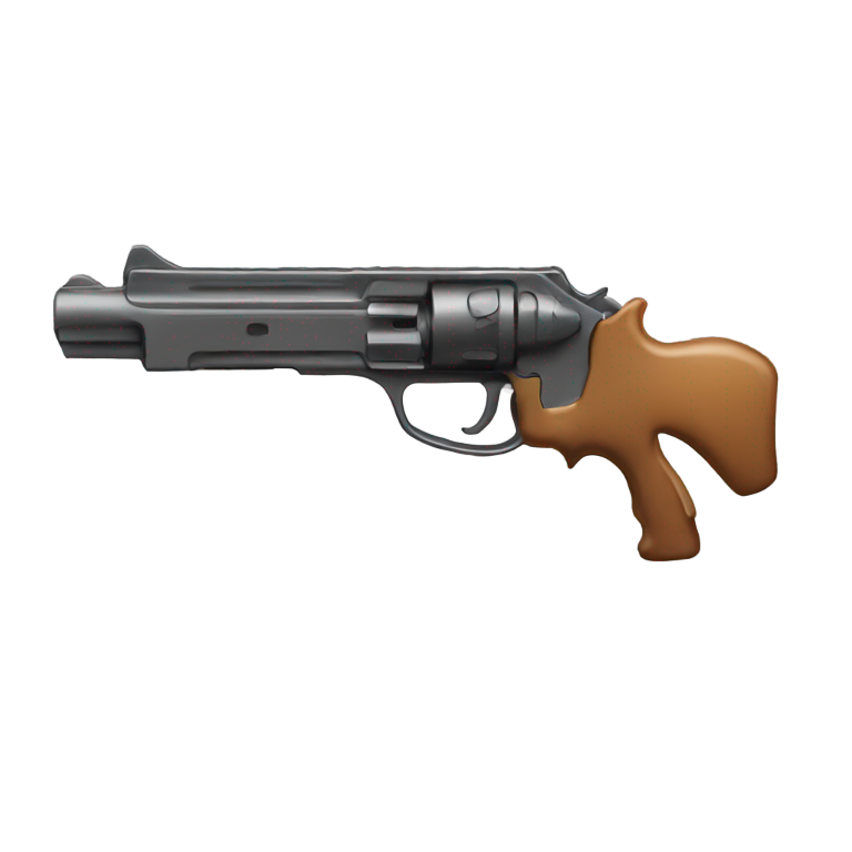 genmoji : Gun to head  pointed to the head of the tired face emoji