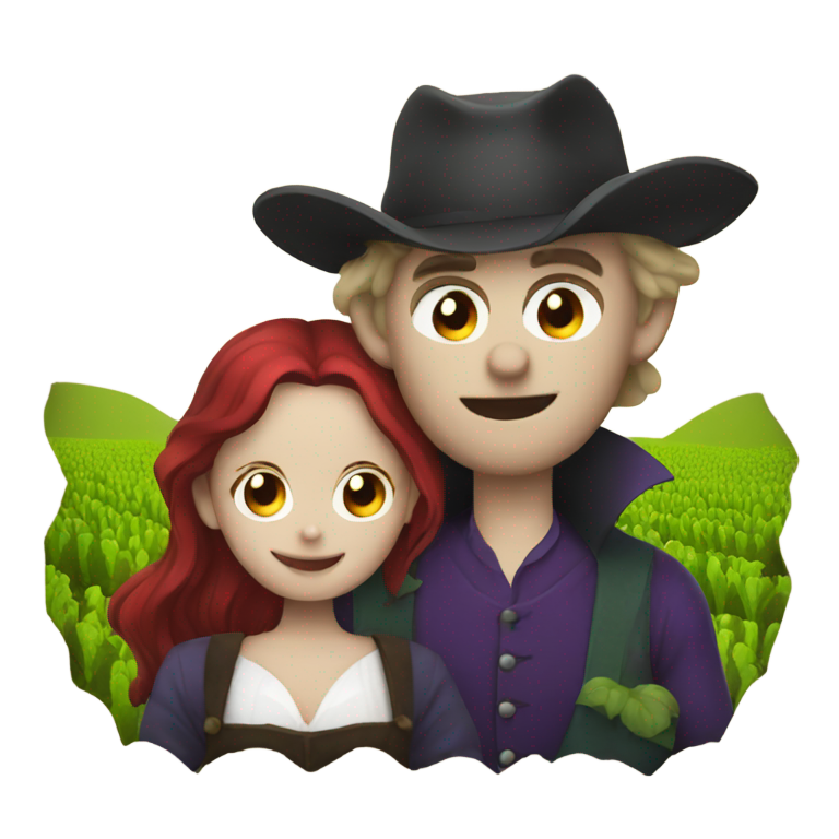 genmoji: vampire with farmer