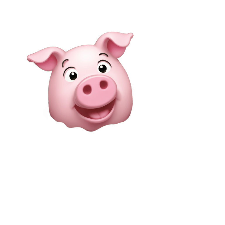 genmoji：佩奇猪在泥水坑里喝水