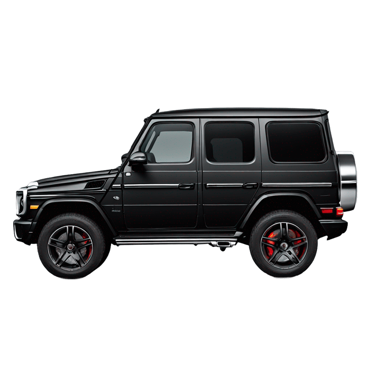 genmoji : Profil latéral de Mercedes G63 2014 en noir mat