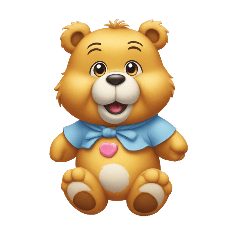 絵文字：Care Bear with a smiley face on his belly.