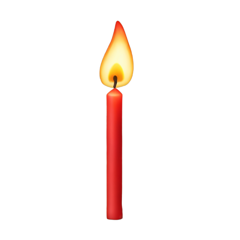 genmoji: detailed and realistic red candle burning