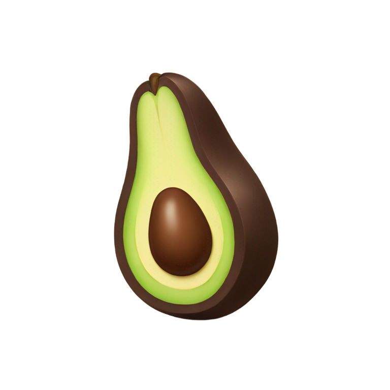genmoji: chocolate avocado, classic apple style genmoji