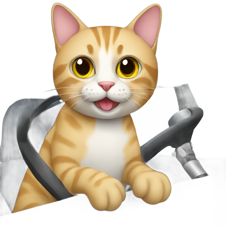 絵文字：車の中の猫