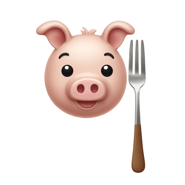 絵文字：フォークに刺さった豚肉