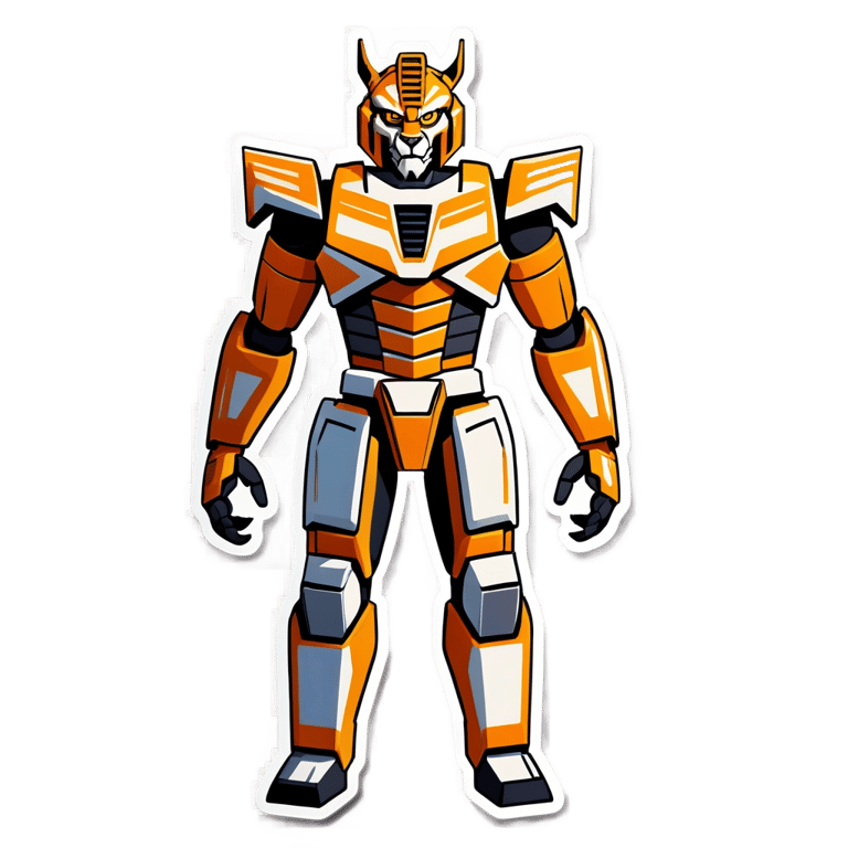 絵文字：インド風のヒューマノイドトランスフォーマー、虎のテーマ