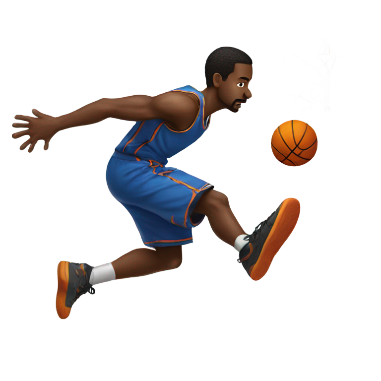 genmoji : Noir dunkant un ballon de basket