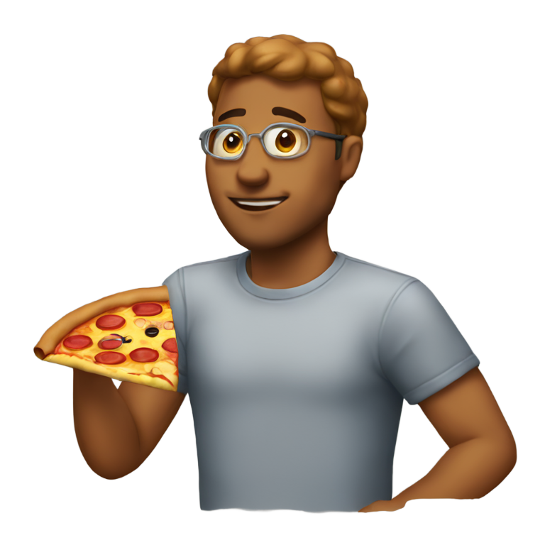 genmoji: Turnt pizza who drank a lot