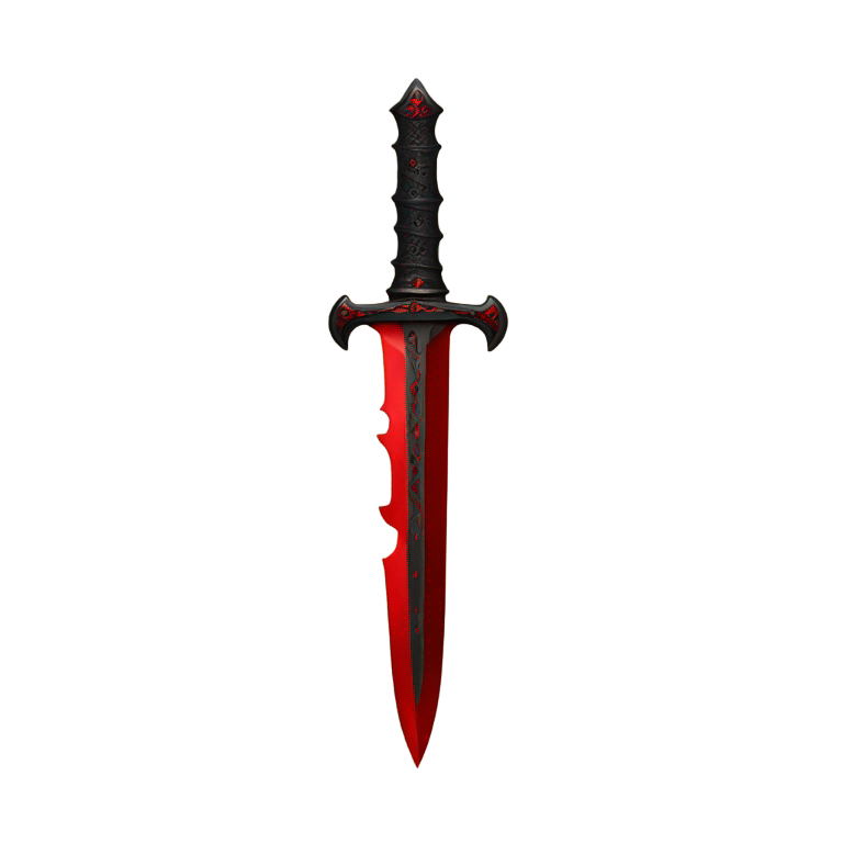 genmoji: red and black gothic vintage dagger