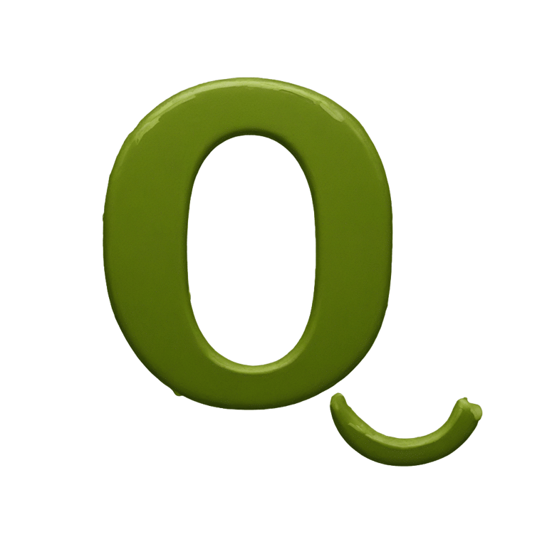 絵文字：オリーブグリーンのペンキで作られた「お」の文字