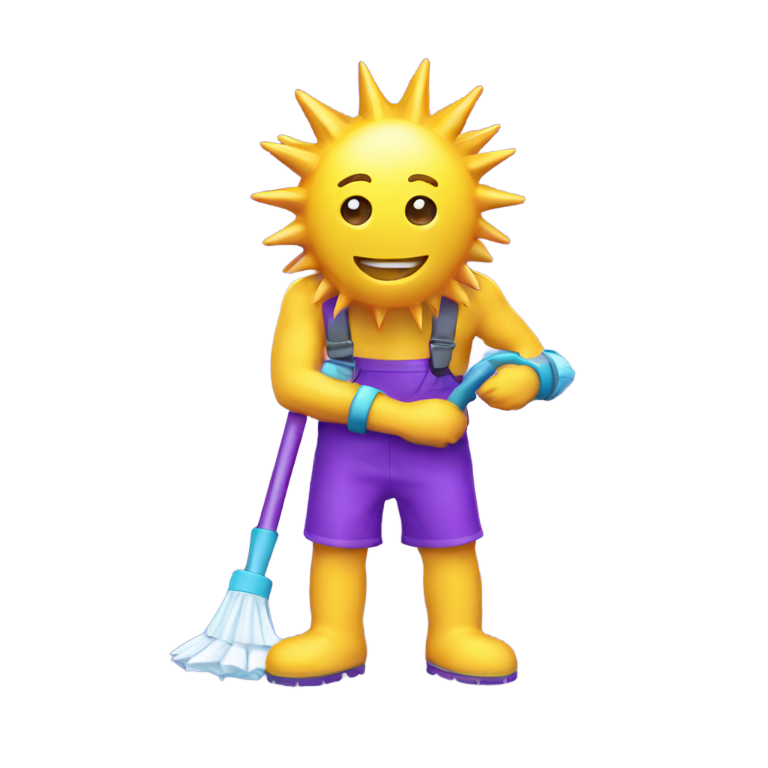 genmoji : Un nettoyeur de piscine automatique violet à pointes