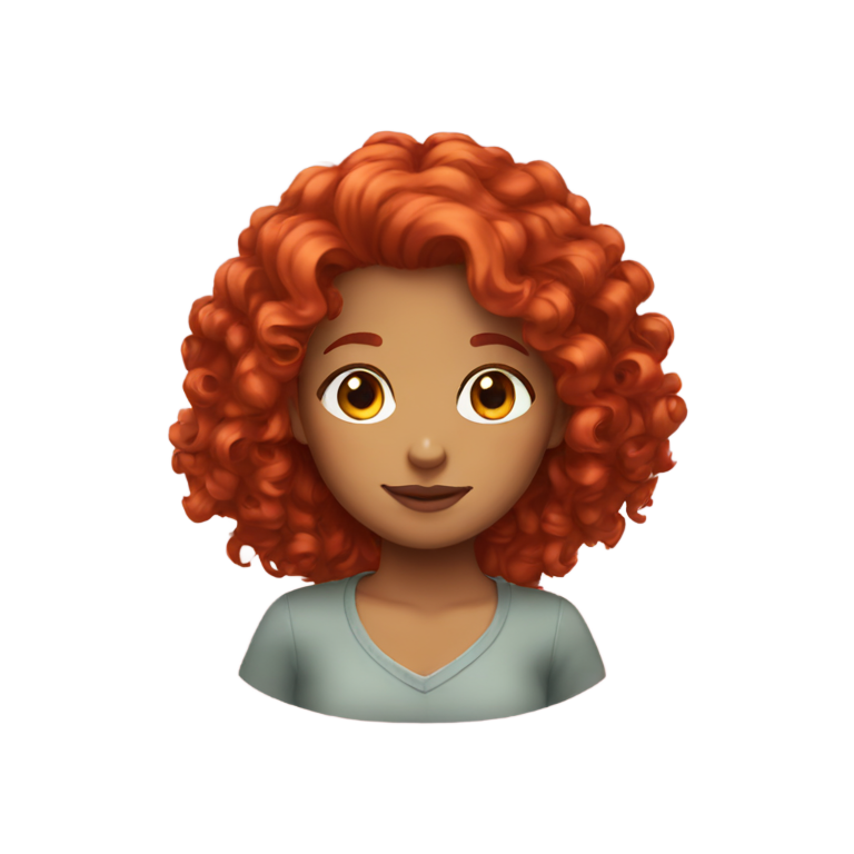 絵文字：赤毛のカーリーヘアの女の子