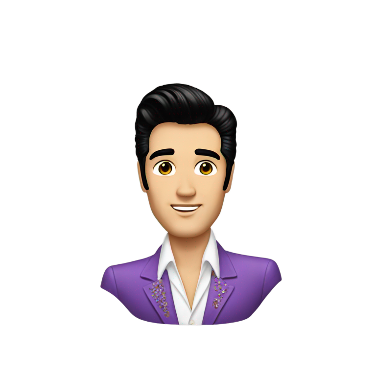 genmoji: 1960s attire Elvis like man
