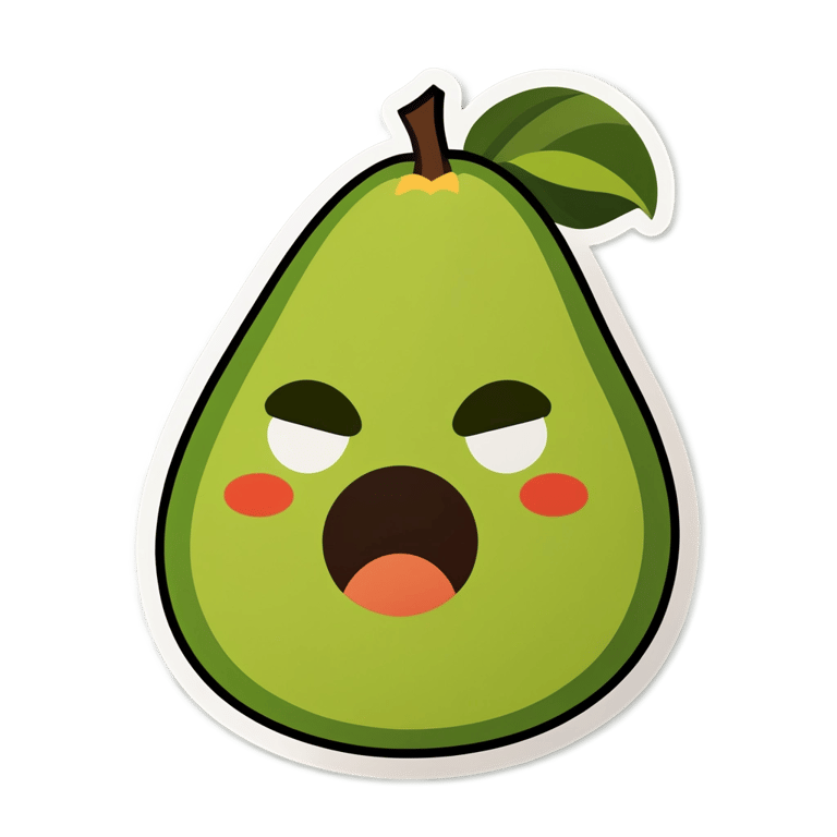 genmoji: Stylized emoji avocado "🥑" with the original details.