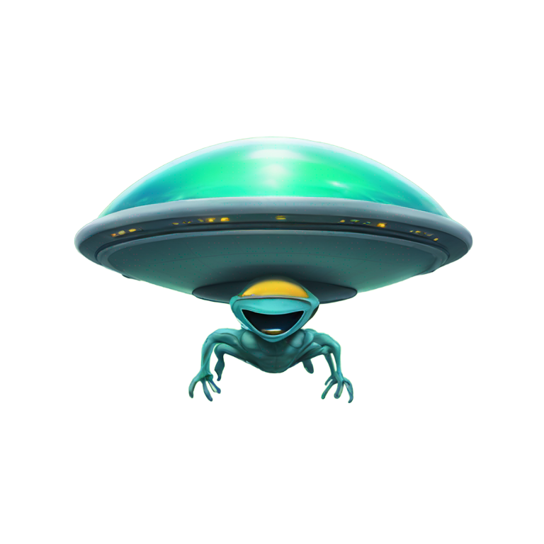 genmoji: alien riding a ufo