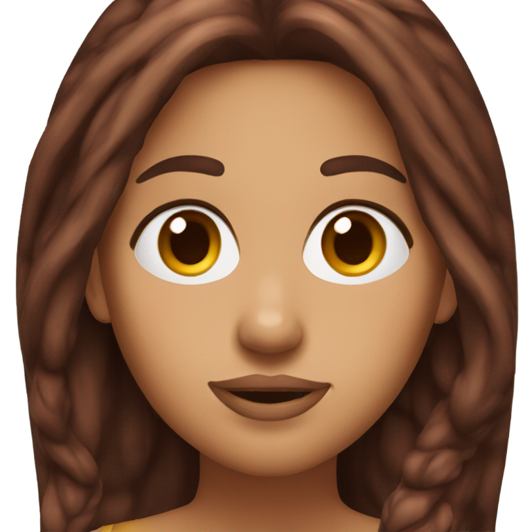genmoji：iOS 18 苹果表情符号：棕色眼睛、浅棕色皮肤、长暗红色头发的拉丁女性，吐舌头。