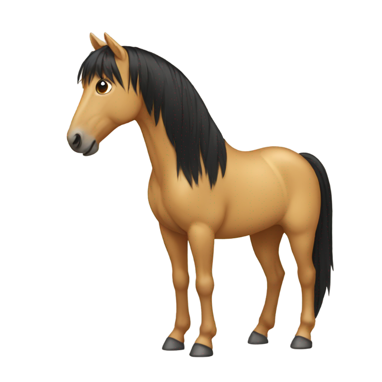 genmoji：棕金色马配黑色鬃毛
