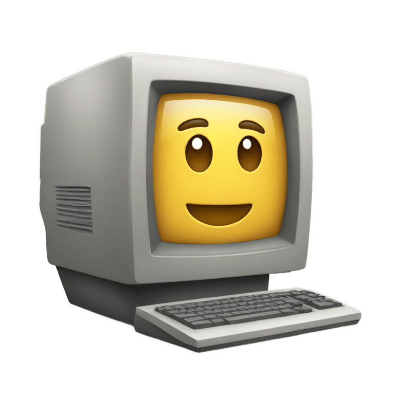 An computer (old style) Emoji Free Download | Genmoji Online