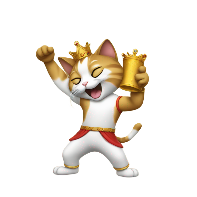 絵文字：猫がキングにダビング