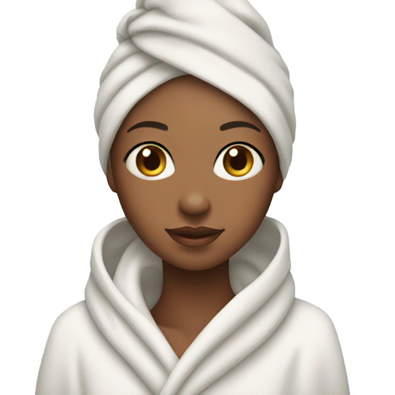 genmoji：女孩用毛巾护理面部肌肤
