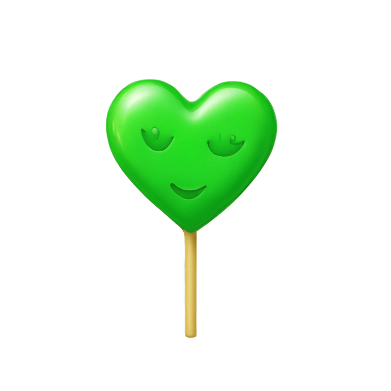 genmoji : A green heart-shaped sugar candy