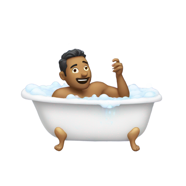 genmoji：男人泡泡浴
