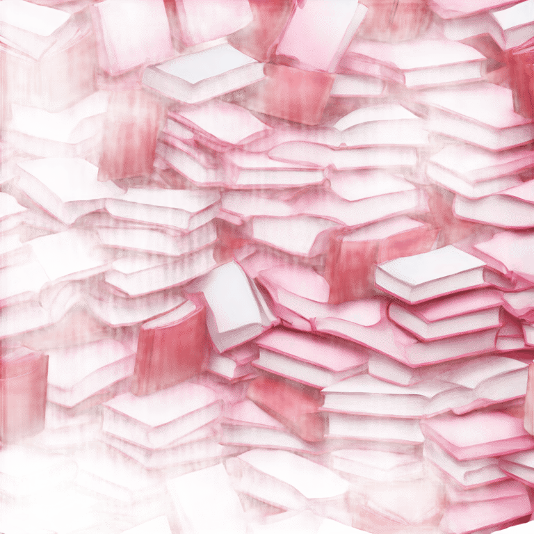 genmoji: A pile of romance books in red, white and pink