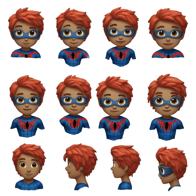 絵文字：スパイダーマンの少年が水着を着ている